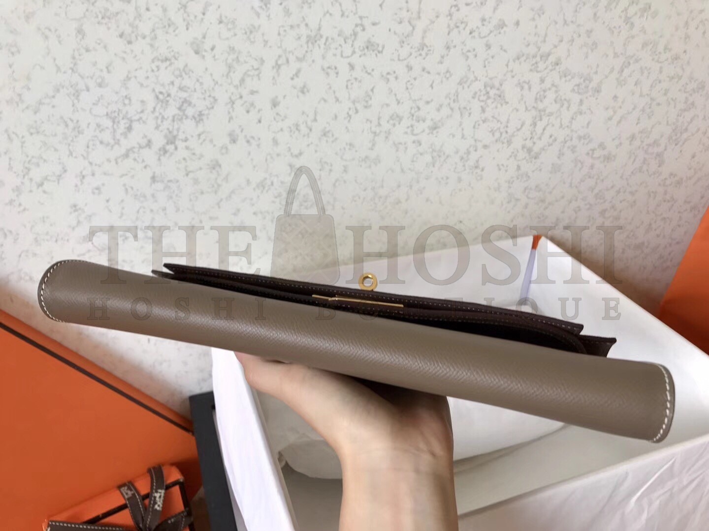 H**me5 Taupe Epsom Kelly Cut Handmade Bag Master Quality