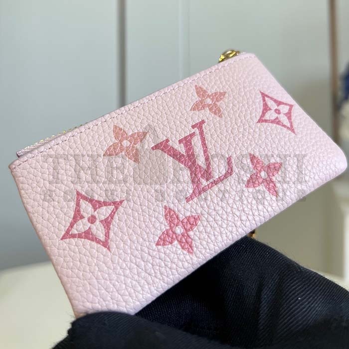 L0vis Vvtt0n LV Women Key Pouch Pink Monogram Empreinte Embossed S*pple Grained Cowhide Leather Master Quality