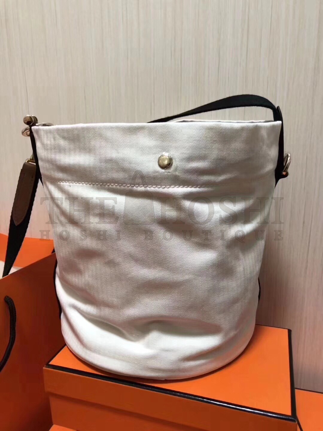 H**me5 Grooming Bucket Bag In White Canvas Master Quality