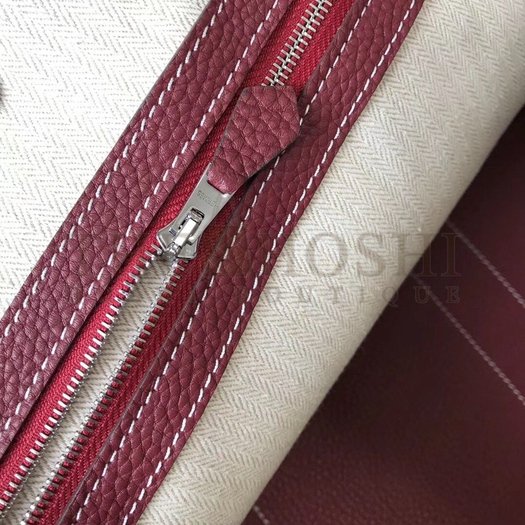 H**me5 Garden Party 36 Bag In Bordeaux Clemence Leather Master Quality