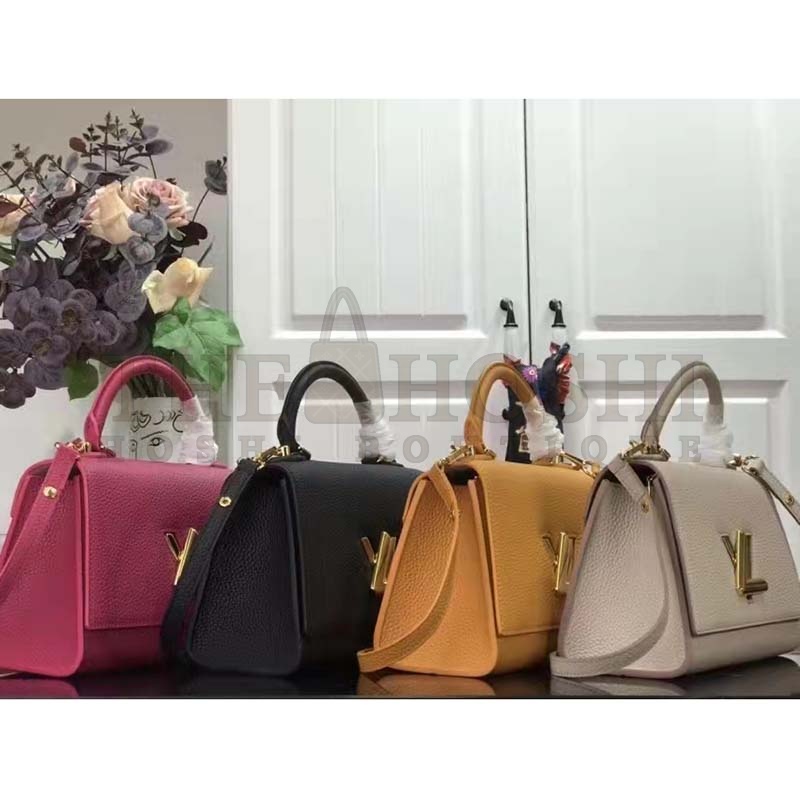 L0vis Vvtt0n LV Women Twist One Handle BB Handbag Greige Grey Taurillon Master Quality