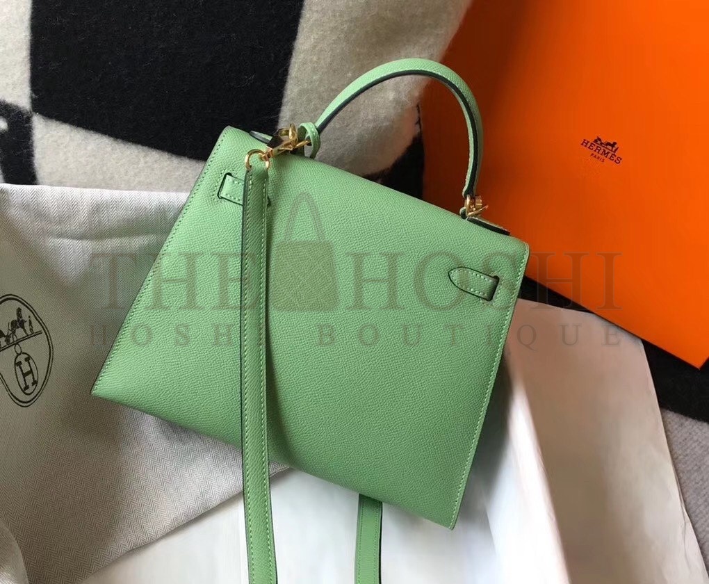 H**me5 Vert Criquet Epsom Kelly 28cm Sellier Bag GHW Master Quality