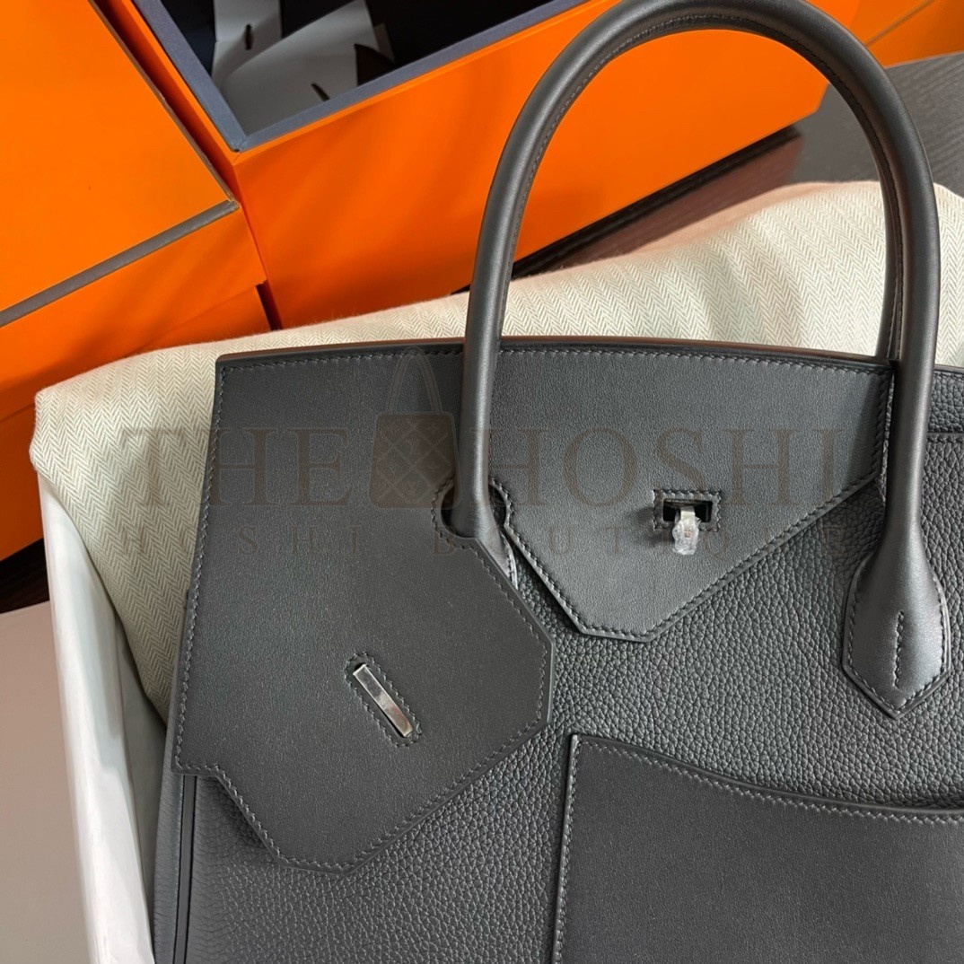 H**me5 Birkin 30 en Desordre Bag in Black Swift and Clemence Leather Master Quality