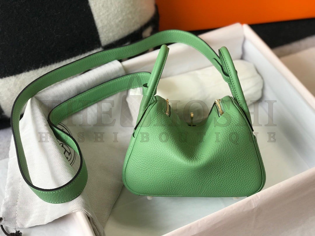 H**me5 Lindy Mini Bag In Vert Criquet Clemence Leather GHW Master Quality