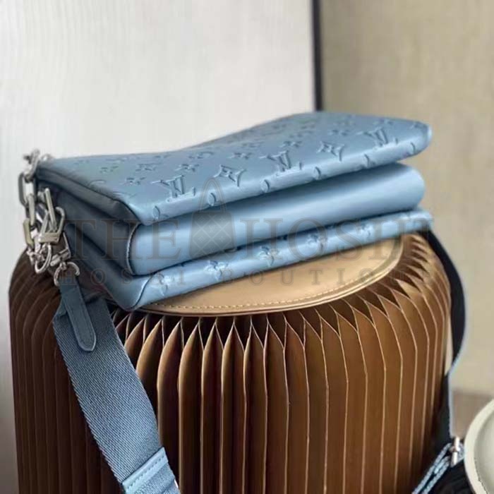 L0vis Vvtt0n LV Women Coussin PM Handbag Ice Blue Lambskin Cowhide Leather Master Quality
