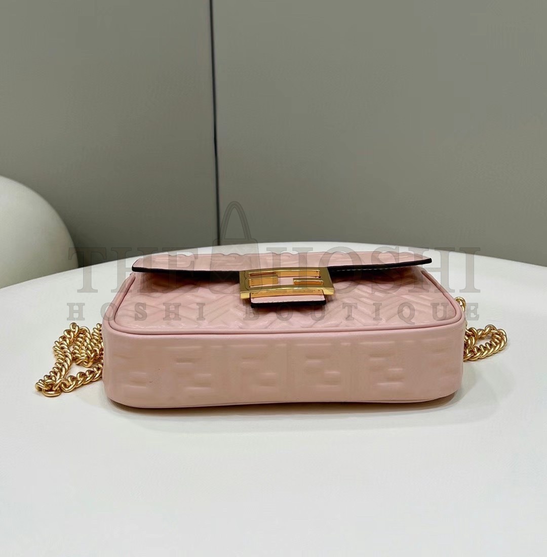 F**di Baguette Chain Midi Bag In Powder Nappa Leather Master Quality