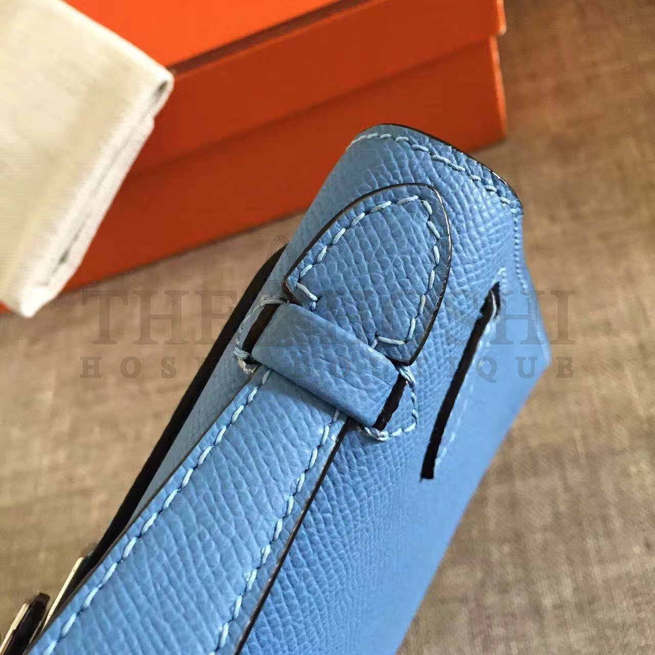 H**me5 Blue Paradise Kelly Pochette Epsom Handmade Bag Master Quality