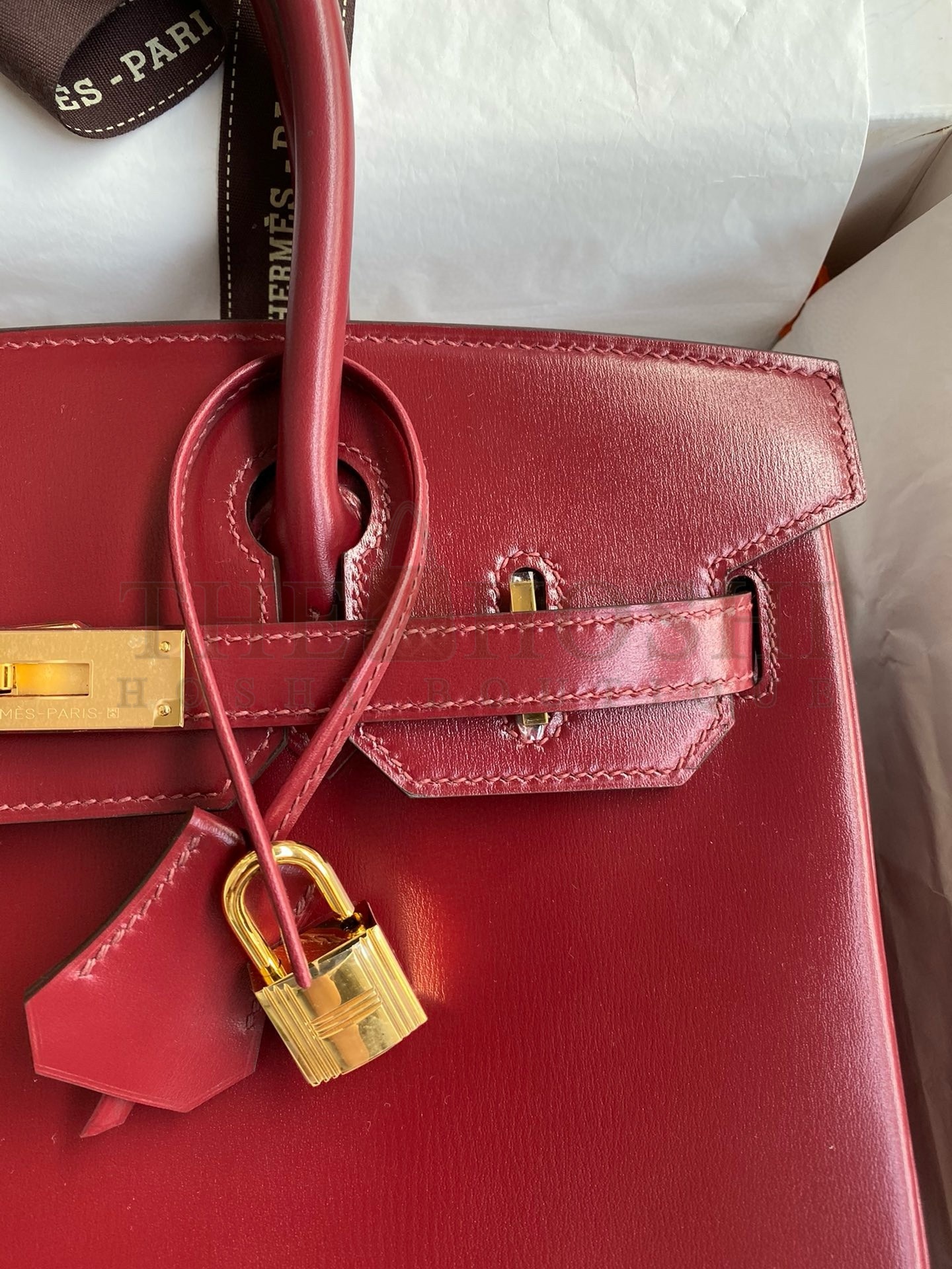 H**me5 Birkin 30 Retourne Handmade Bag in Rouge H Box Calfskin Master Quality