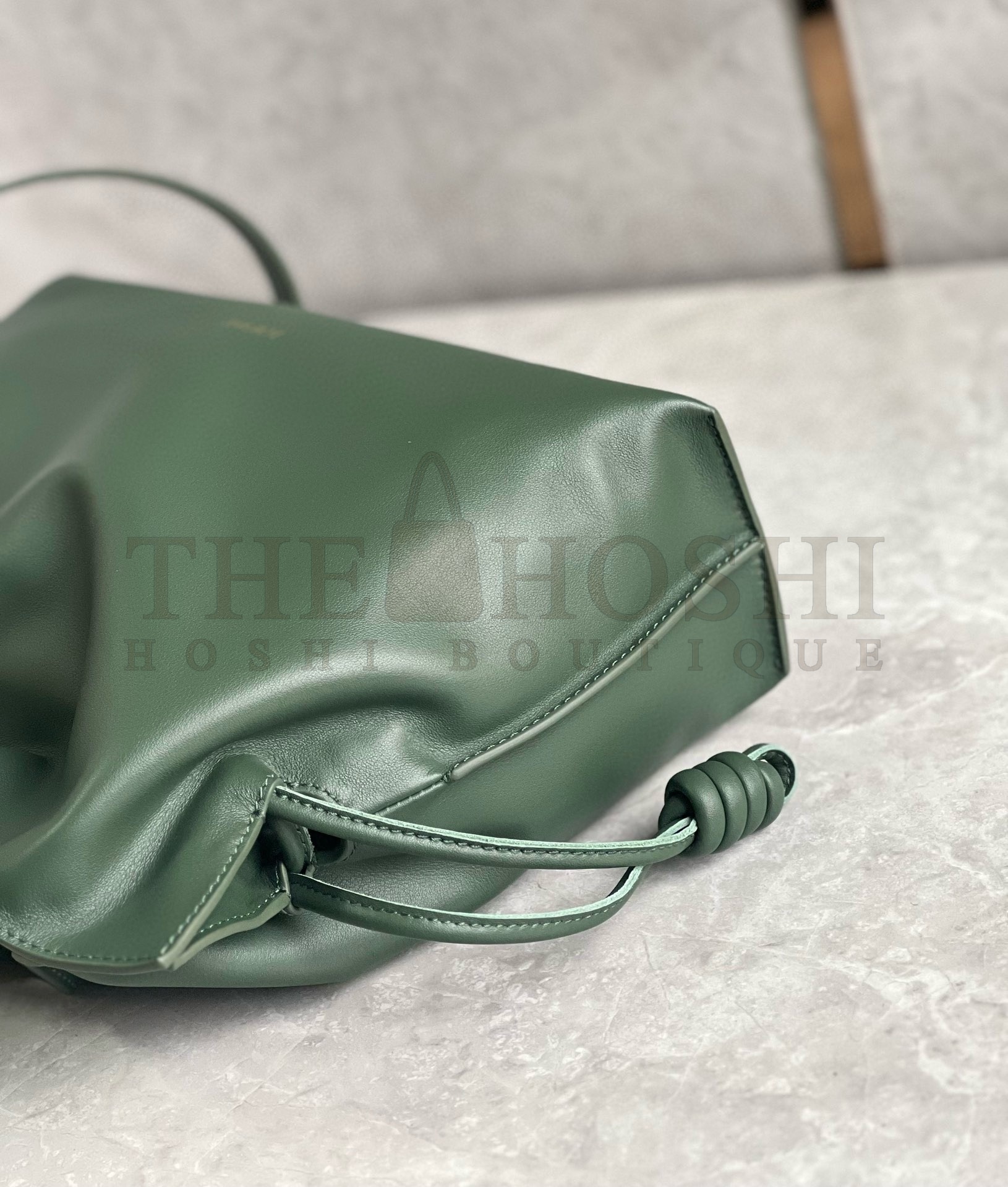 L0ew* Flamenco Clutch Bag in Bottle Green Nappa Calfskin Master Quality