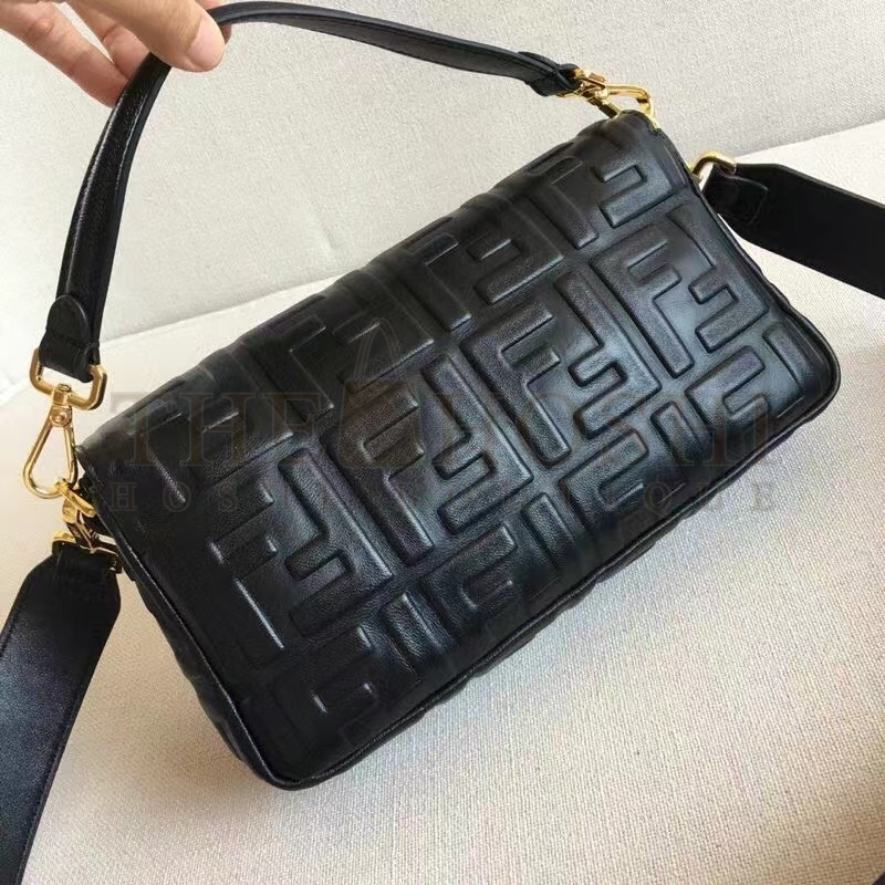 F**di Women Baguette Chain Mini Black Nappa Leather Bag Master Quality