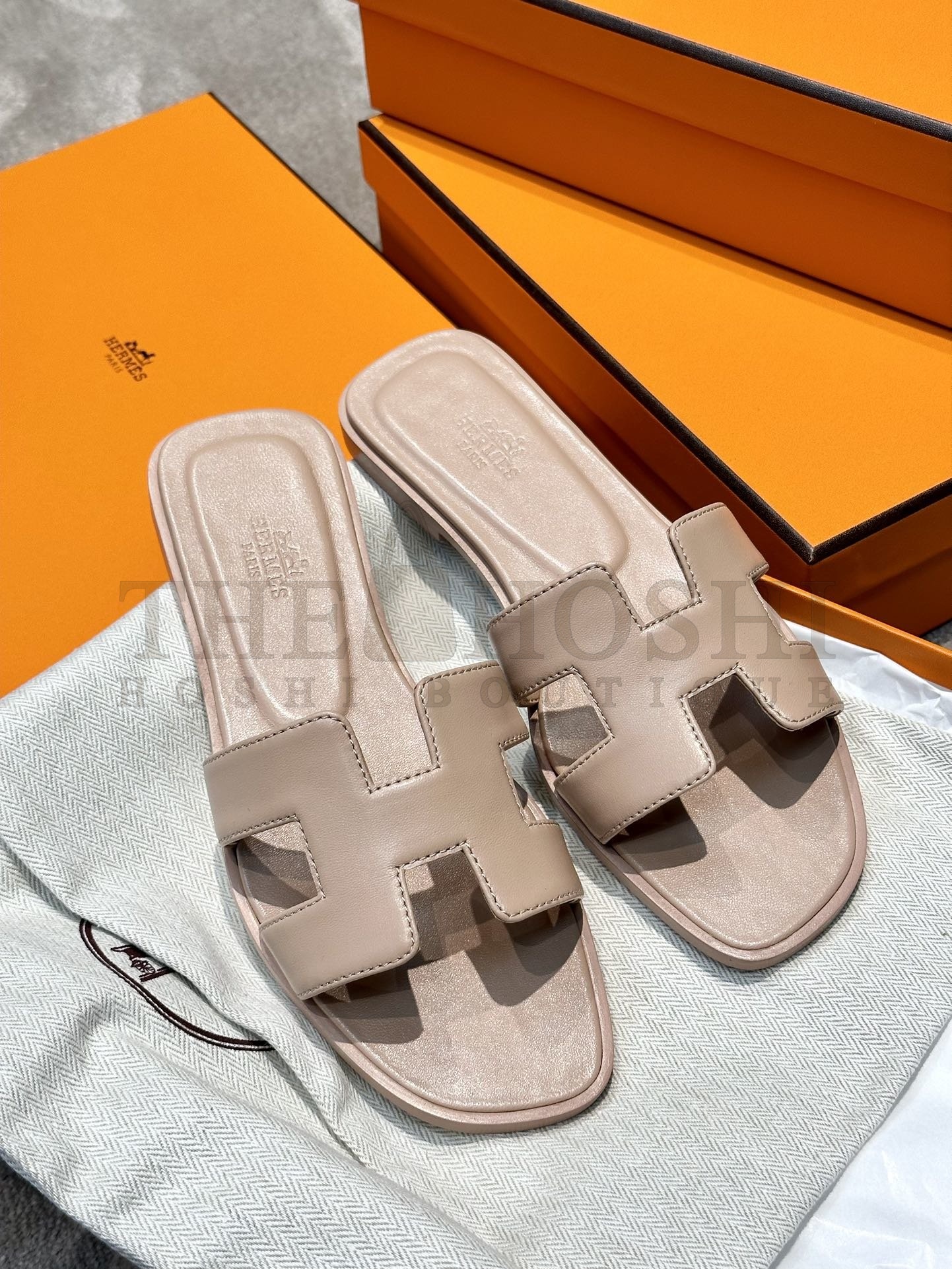 H**me5 Oran Sandal Slippers Real Leather denim Master Quality