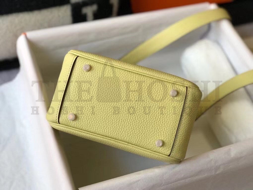 H**me5 Mini Lindy Bag In Jaune Poussin Clemence Leather Master Quality