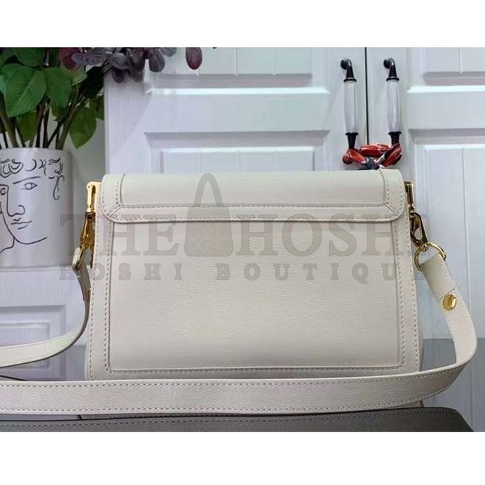L0vis Vvtt0n LV Women Dauphine Soft MM Handbag White Calfskin Leather M25050 Master Quality