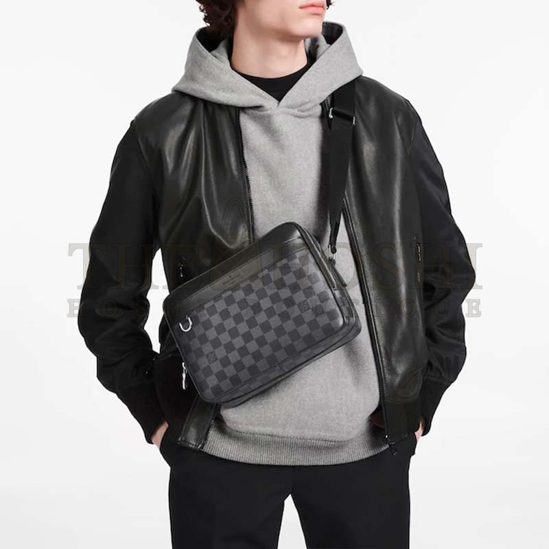 L0vis Vvtt0n LV Men Trocadero Messenger Bag Damier Graphite Canvas Master Quality