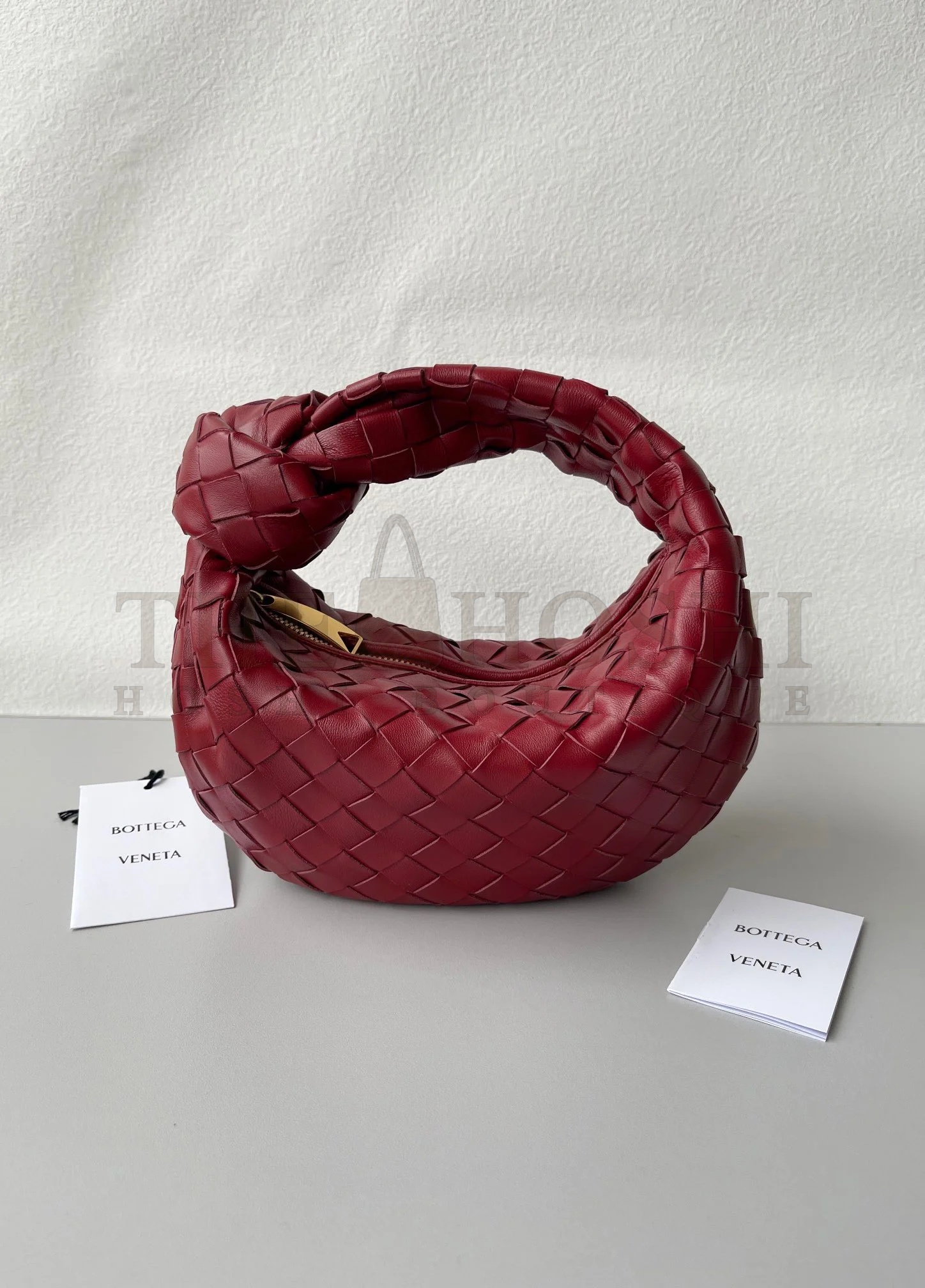 B0tt*ga Ven*ta BV Jodie Mini Bag In Dark Red Intrecciato Lambskin Master Quality