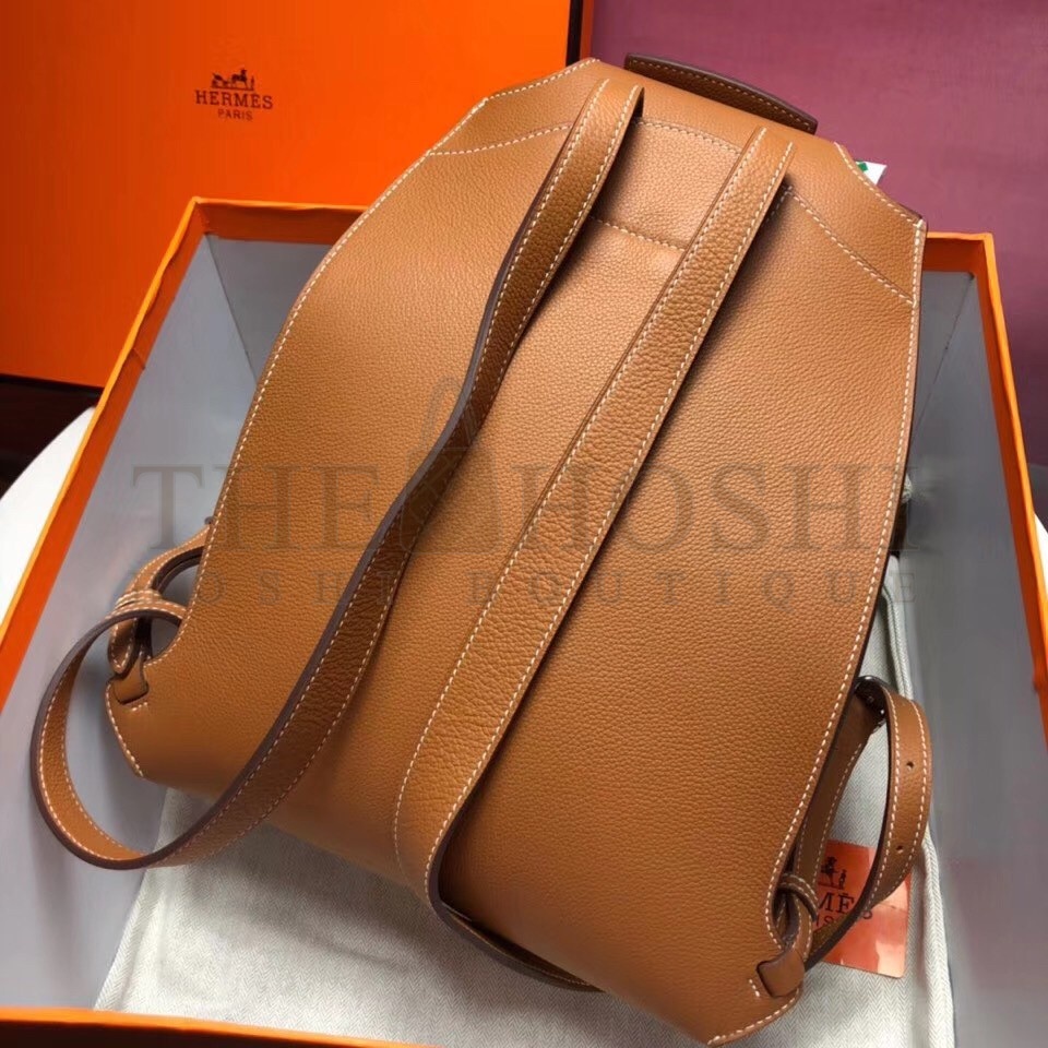 H**me5 GR24 Backpack In Gold Everycolor Calfskin Master Quality