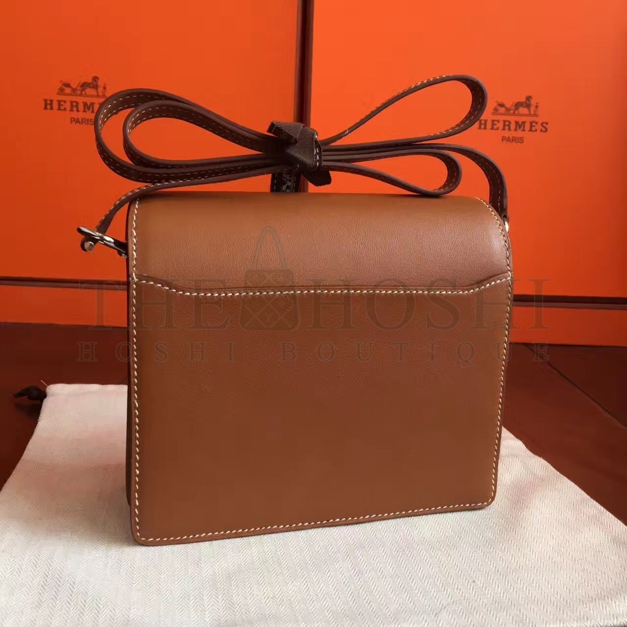 H**me5 Mini Sac Roulis Bag In Caramel Swift Leather Master Quality