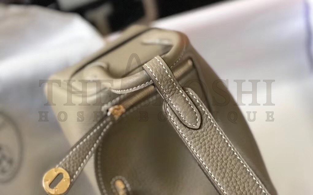 H**me5 Mini Lindy Bag In Gris Tourterelle Clemence Leather Master Quality