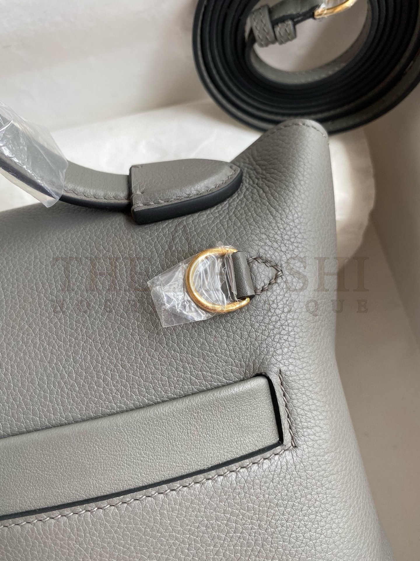 H**me5 24/24 Mini 21 Handmade Bag in Gris Meyer Evercolor Leather Master Quality