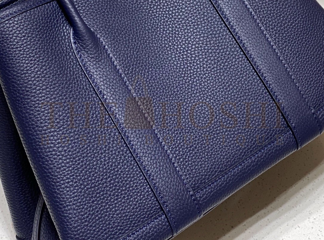 H**me5 Garden Party 30 Bag In Blue Saphir Taurillon Leather Master Quality