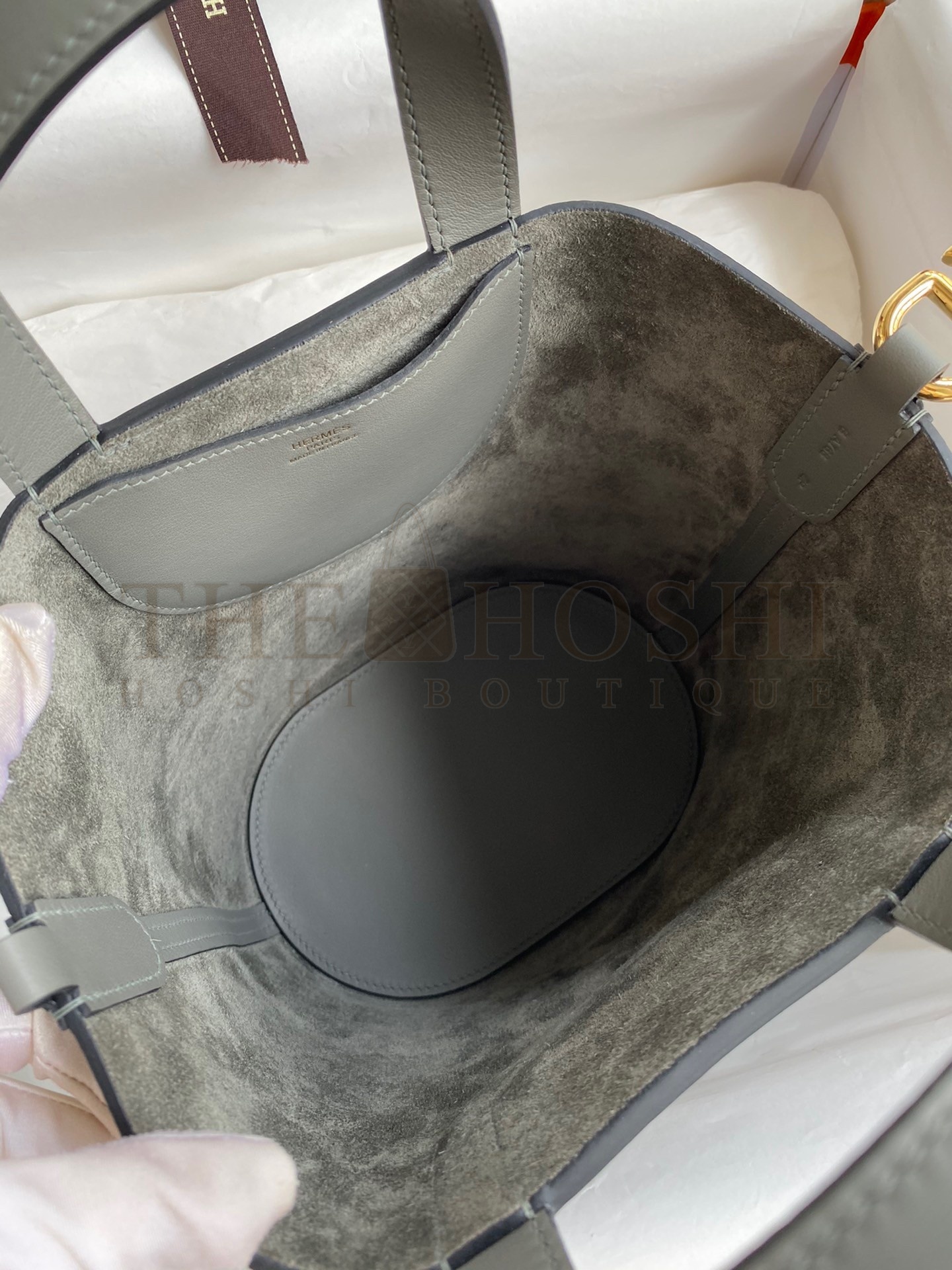 H**me5 In The Loop 18 Handmade Bag in Gris Meyer Clemence Leather Master Quality