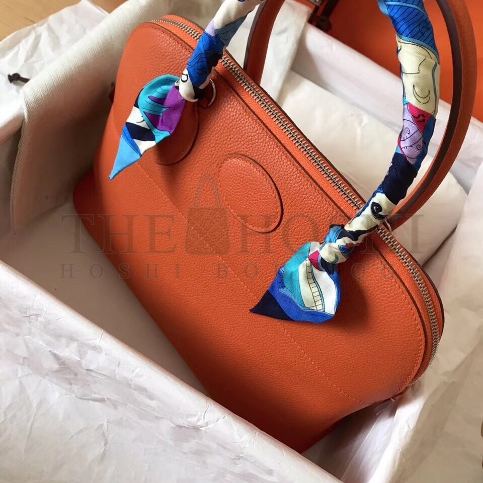 H**me5 Orange Clemence Bolide 35cm Handmade Bag Master Quality