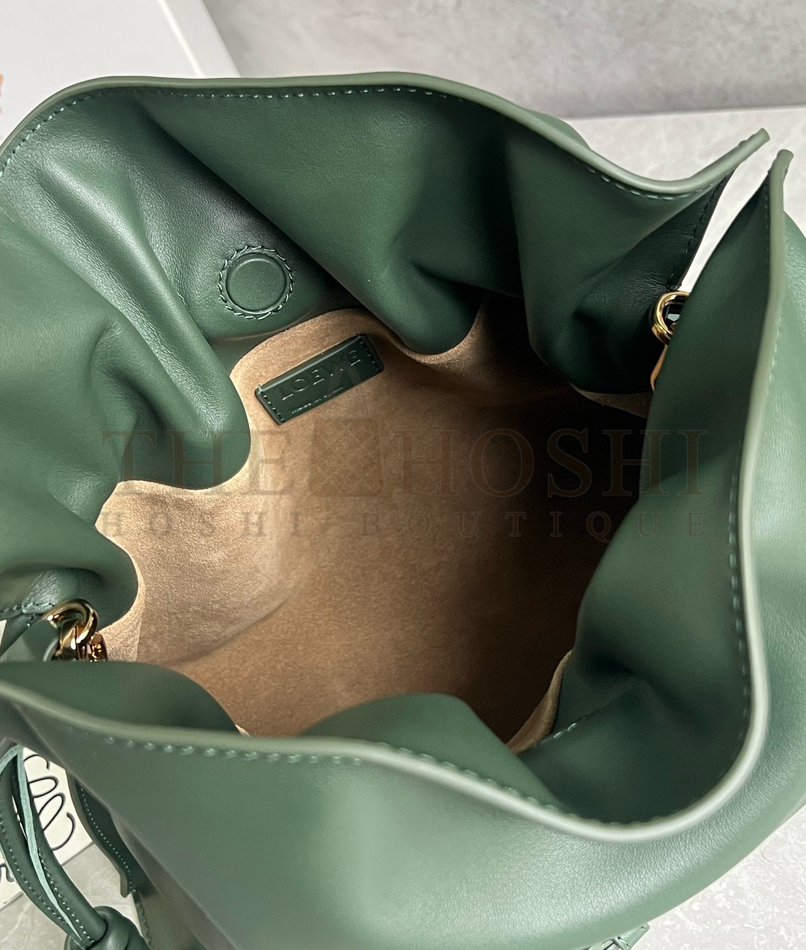 L0ew* Flamenco Clutch Bag in Bottle Green Nappa Calfskin Master Quality