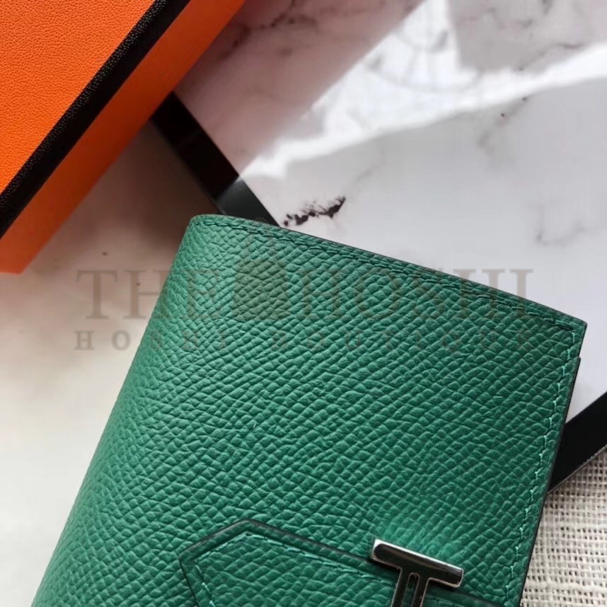 H**me5 Bearn Mini Wallet In Vert Vertigo Epsom Leather Master Quality
