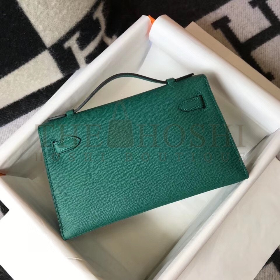 H**me5 Kelly Pochette Bag In Vert Veronese Epsom Leather Master Quality