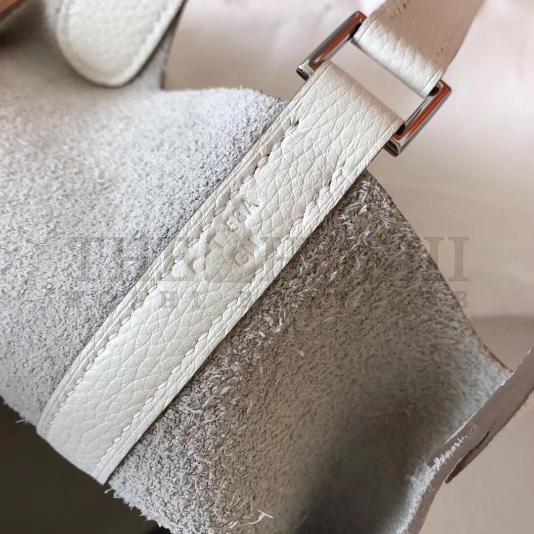 H**me5 White Picotin Lock MM 22cm Handmade Bag Master Quality