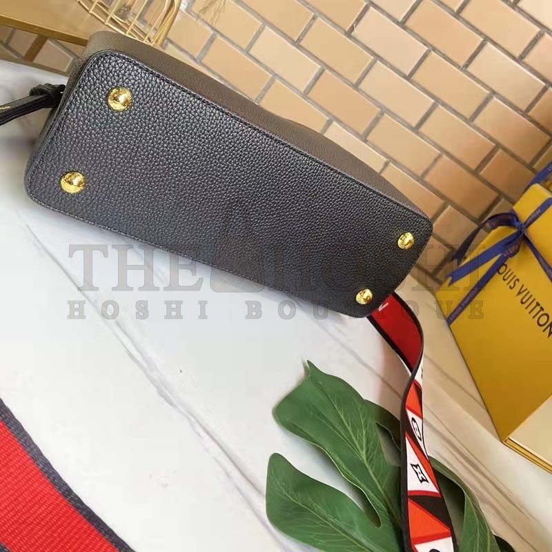 L0vis Vvtt0n LV Women Capucines MM Handbag Noir Black Rouge Taurillon Leather Master Quality