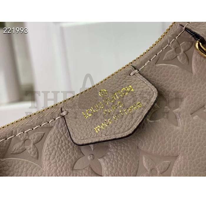 L0vis Vvtt0n LV Women Easy Pouch On Strap Beige Embossed Monogram Empreinte Cowhide Leather Master Quality
