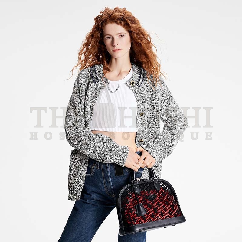 L0vis Vvtt0n LV Women Alma PM Handbag Black Patent Calfskin Cowhide Leather Master Quality