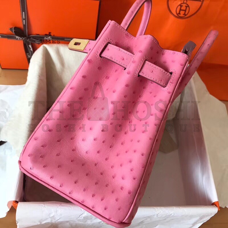 H**me5 Pink Birkin 30cm Ostrich Handmade Bag Master Quality