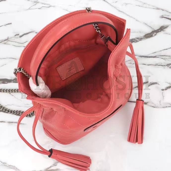 Gvc*1 Women GG Blondie Mini Bucket Bag Pink Leather Round Interlocking G Master Quality
