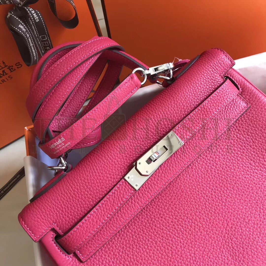 H**me5 Rose Red Clemence Kelly 28cm Bag Master Quality