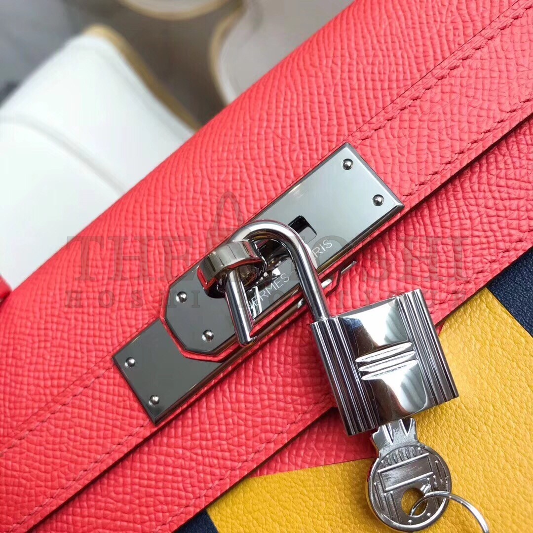 H**me5 Multicolor Stripes Kelly 28cm Red Bag Master Quality