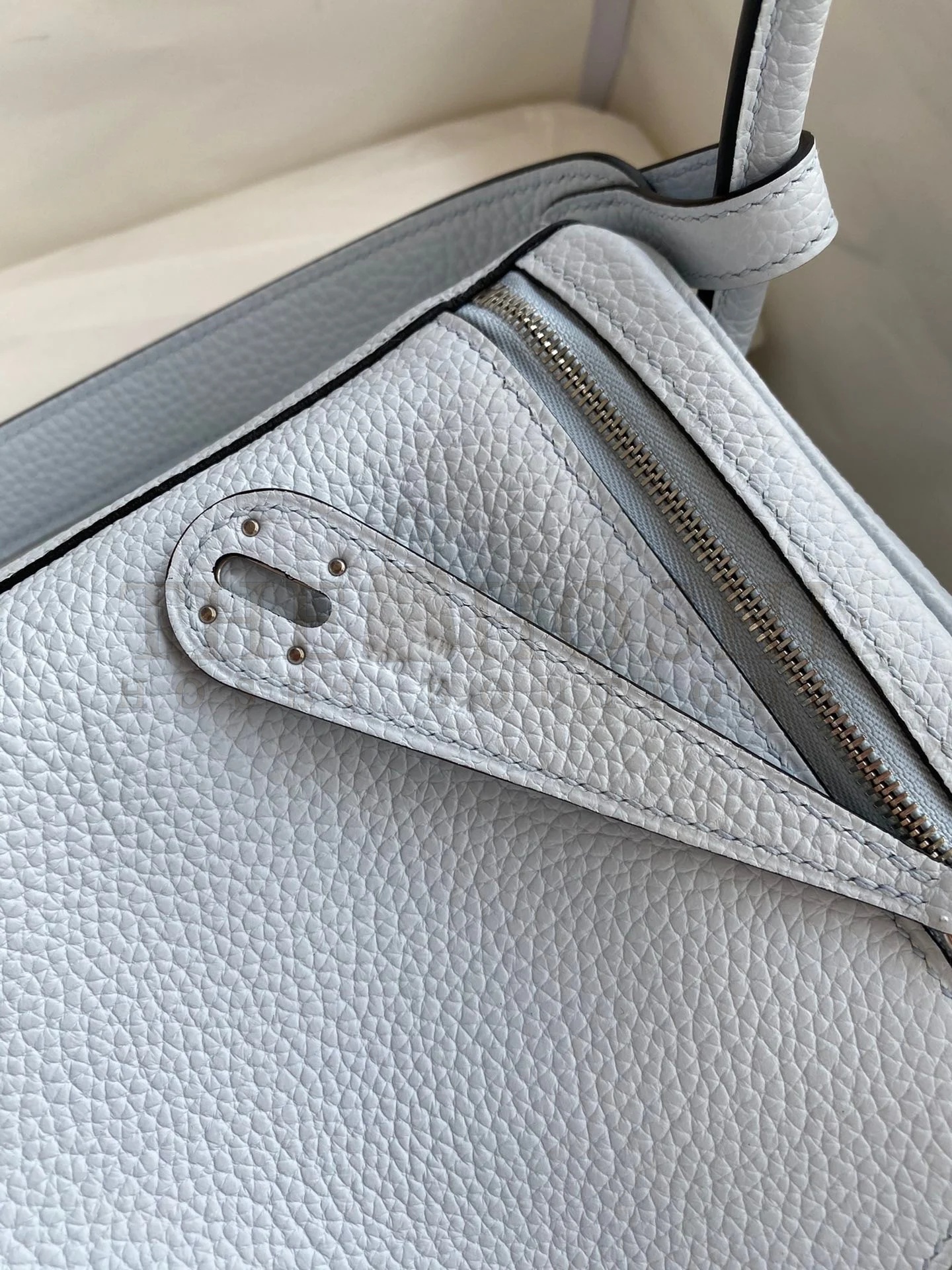 H**me5 Lindy 26 Handmade Bag In Blue Brume Clemence Leather Master Quality