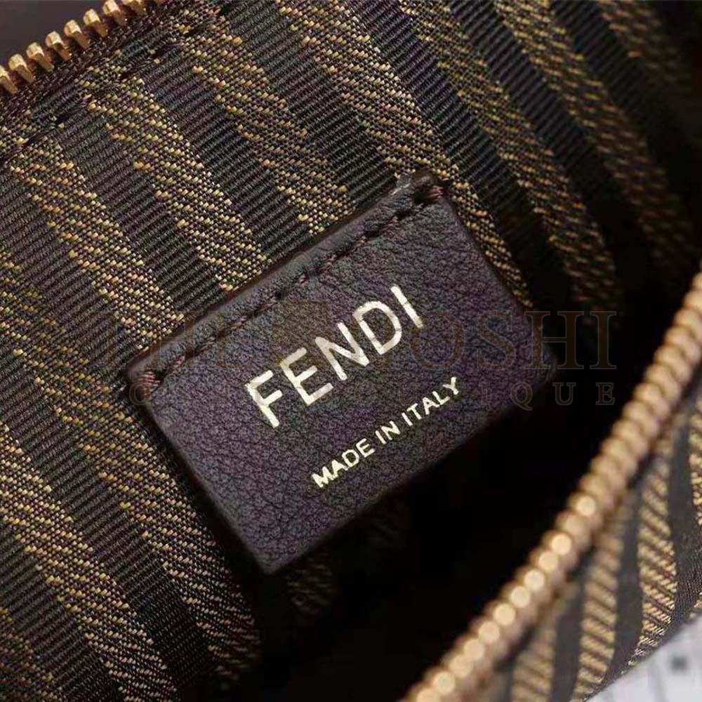 F**di Women Wallet on Chain with Pouches Leather Mini-Bag-Black Master Quality