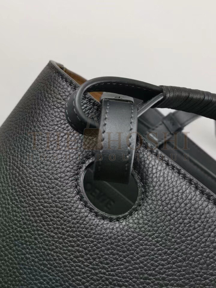 L0ew* Small Anagram Tote In Black Grained Calfskin Master Quality