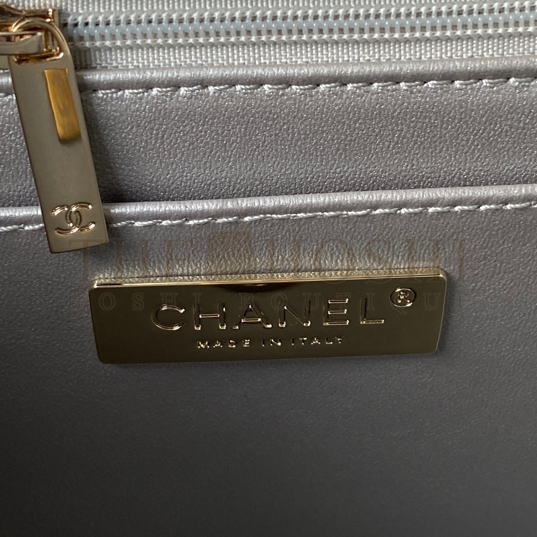 Ch**el Women CC Flap Bag Star Coin Purse Mirror Calfskin Metallic Calfskin Gold-Tone Metal Silver Master Quality