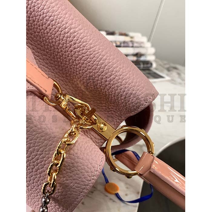 L0vis Vvtt0n LV Women Capucines BB Handbag Pearly Pink Taurillon Leather Master Quality