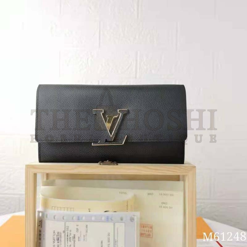 L0vis Vvtt0n LV Women Capucines Wallet Taurillon Leather Outside Cowhide Leather Master Quality