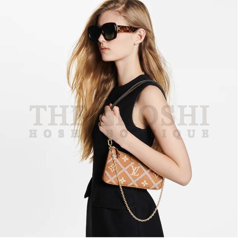 L0vis Vvtt0n LV Women Easy Pouch On Strap Beige Monogram S*pple Grained Cowhide Master Quality