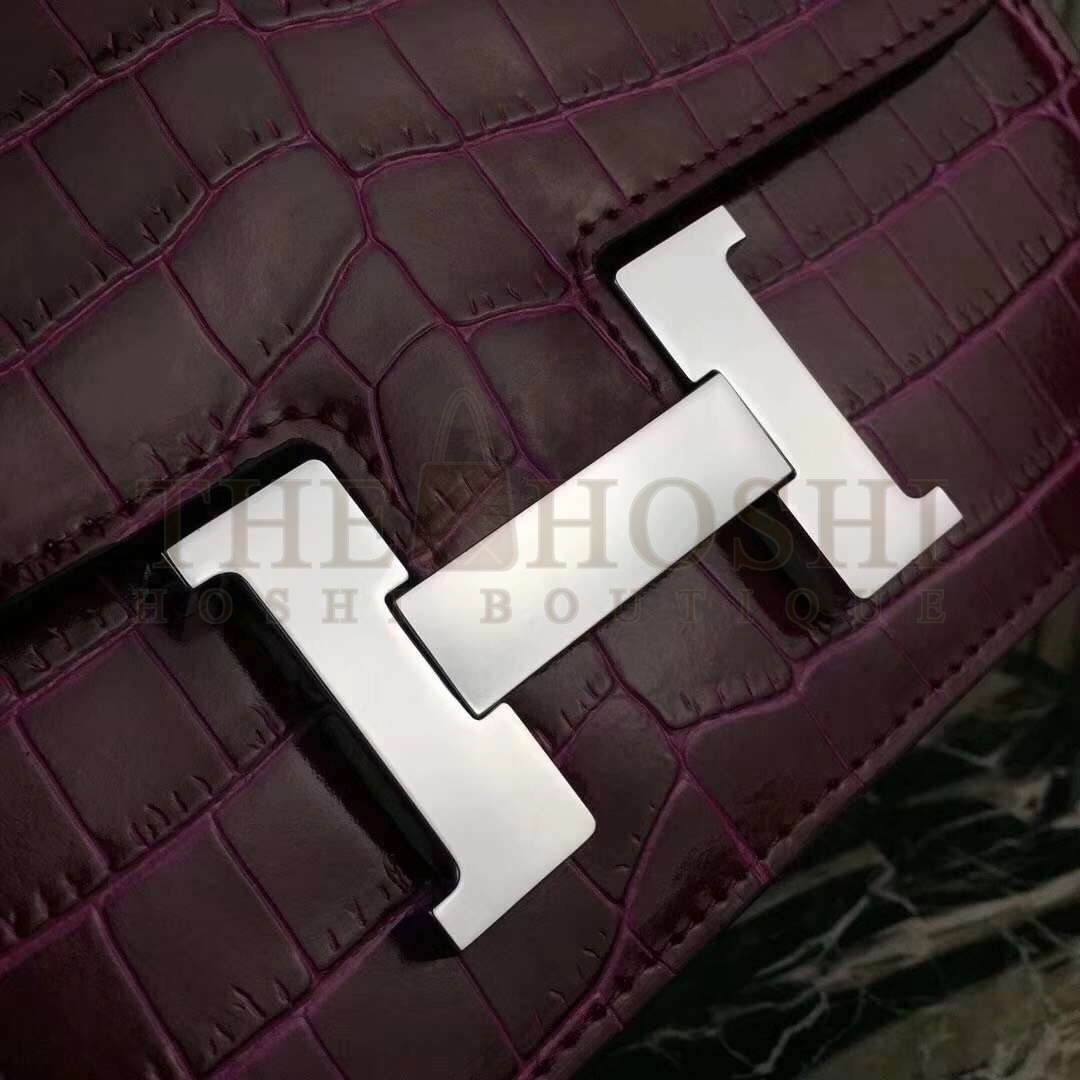 H**me5 Fuchsia Constance MM 24cm Crocodile Bag Master Quality
