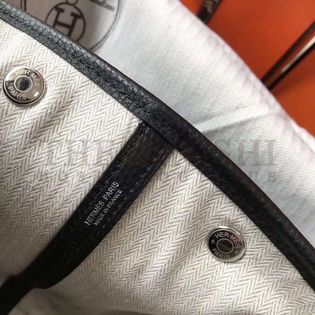 H**me5 Garden Party 30 Bag In Black Clemence Leather Master Quality