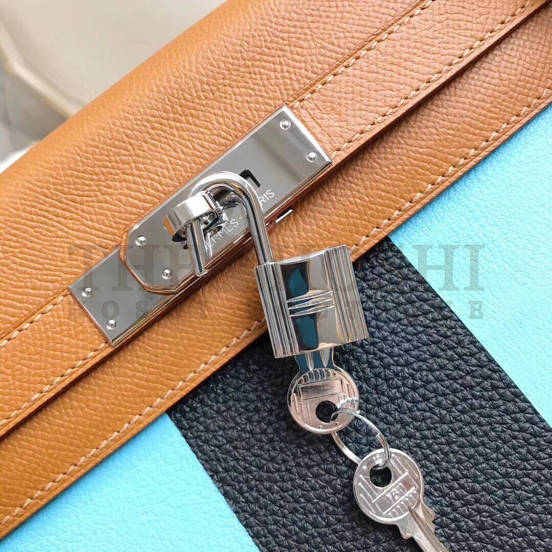 H**me5 Multicolor Stripes Kelly 28cm Brown Bag Master Quality