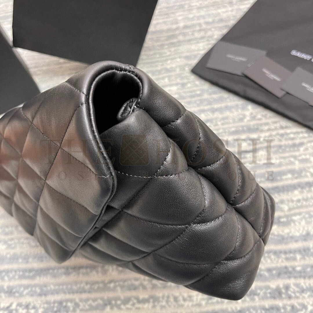 Sa1nt Lau*nt Sade Puffer Envelope Clutch In Black Lambskin Master Quality