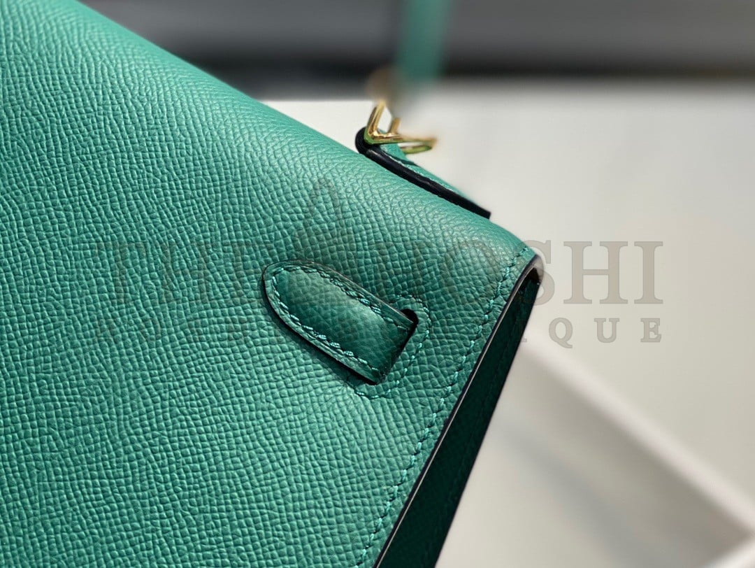 H**me5 Kelly 28cm Sellier Bag in Malachite Epsom Calfskin GHW Master Quality