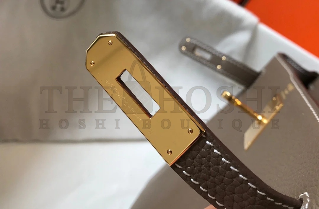 H**me5 Kelly 25cm Retourne Bag in Taupe Clemence Leather GHW Master Quality